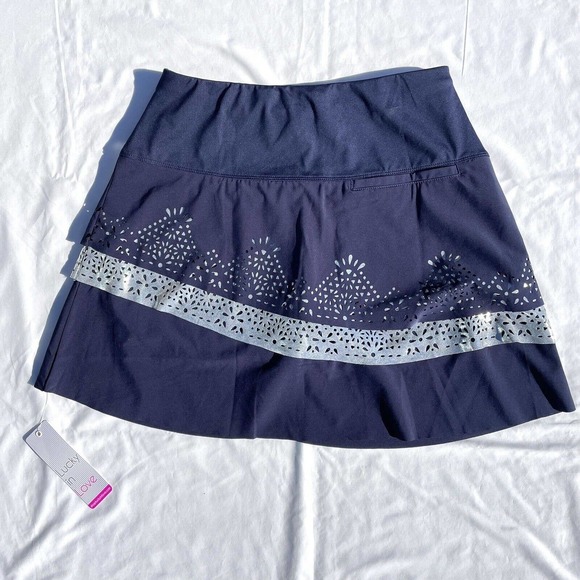Lucky in Love Navy and Silver Mini Skirt - Picture 5 of 5